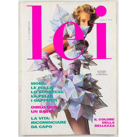 LISA KAUFMANN Thierry Mugler LEI October 1991 Italian fashion magazine