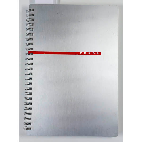 PRADA campaign LOOKBOOK Spring Summer 2002 Metal cover SPIRAL BOUND