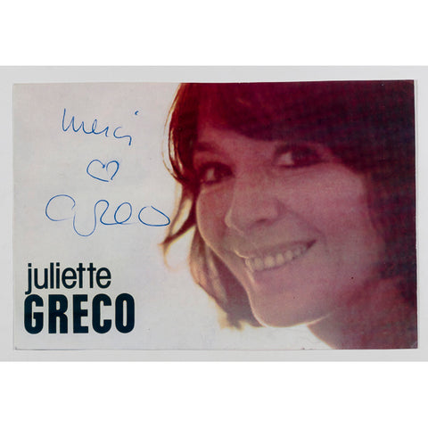 Signed JULIETTE GRECO colour photo print 1973 ~ Genuine Autograph RARE